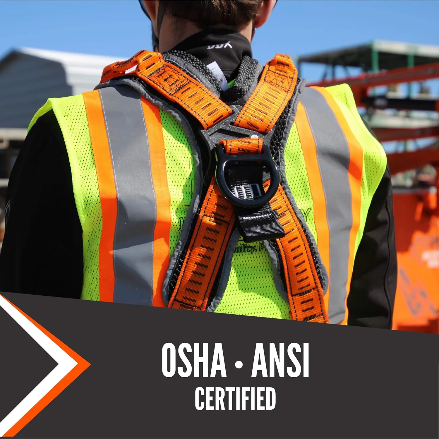 Malta Dynamics Razorback Elite Safety Harness – Lightweight Safety Harness Fall Protection Kit with Sewn in Belt and Sternal D-Rings for Fall Arrest, OSHA & ANSI Compliant (S-M)