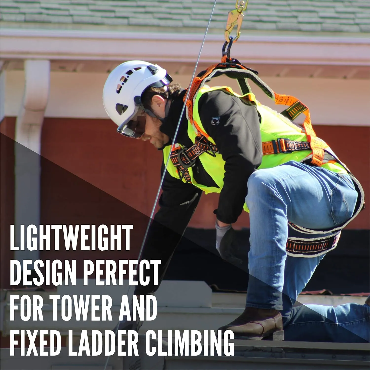 Malta Dynamics Razorback Elite Safety Harness – Lightweight Safety Harness Fall Protection Kit with Sewn in Belt and Sternal D-Rings for Fall Arrest, OSHA & ANSI Compliant (S-M)