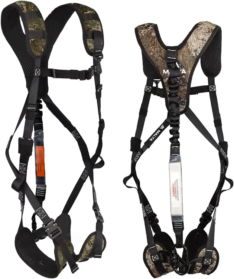 Malta Hunting Safety Ultralight Hunting Safety Harness Set with Climbing Strap, Tree Strap, Deer Drag/Suspension Relief Strap