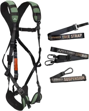 Malta Hunting Safety Ultralight Hunting Safety Harness Set with Climbing Strap, Tree Strap, Deer Drag/Suspension Relief Strap