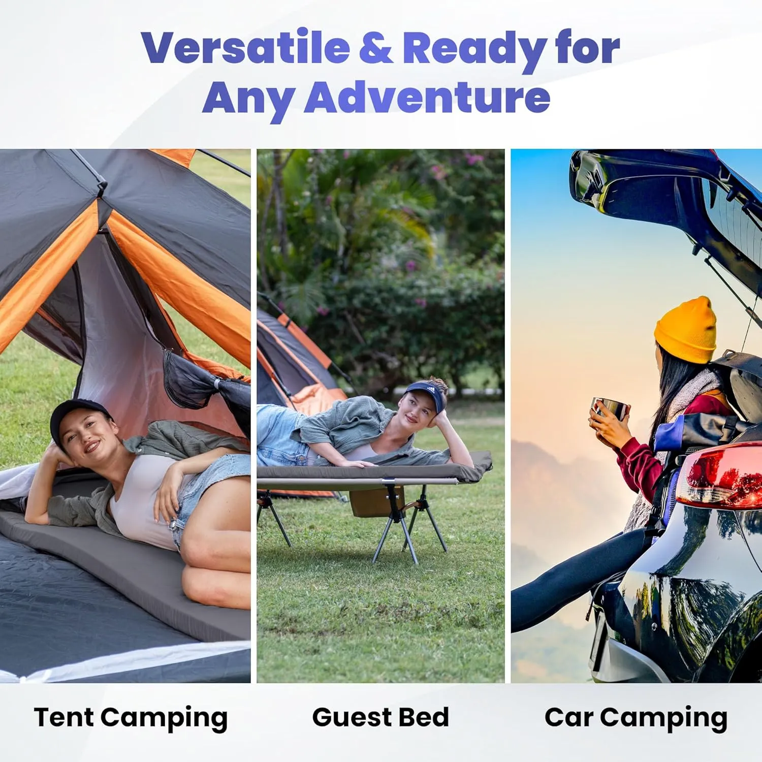 Matrix Comfort-Cell Memory Foam Camping Mattress Pad, Portable Foam Sleeping Pad for Camping, Roll up Sleeping Mat for Adults Floor Mattress Guest Floor Bed for Sleepover, Car, Tent SUV Cot Mattress
