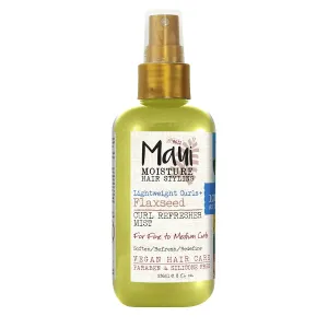Maui Moisture Lightweight Curls   Flaxseed Curl Refresher Mist, Conditioning and Moisturizing Spray with Aloe Vera, Flaxseed Oil, Coconut Water, Vegan, Paraben Free, Silicone Free, 8 Fl Oz