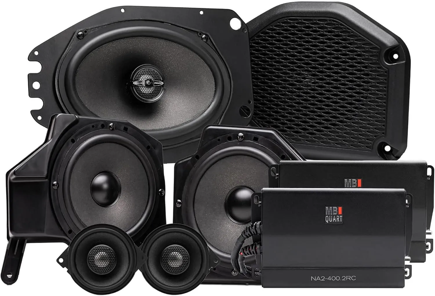 MB Quart MBQJ-STG6AH-1 Jeep Wrangler JL/Gladiator JT 6-Speaker & Dual Amp Upgrade Kit | Stage 6 800W Audio System | 2018  Models