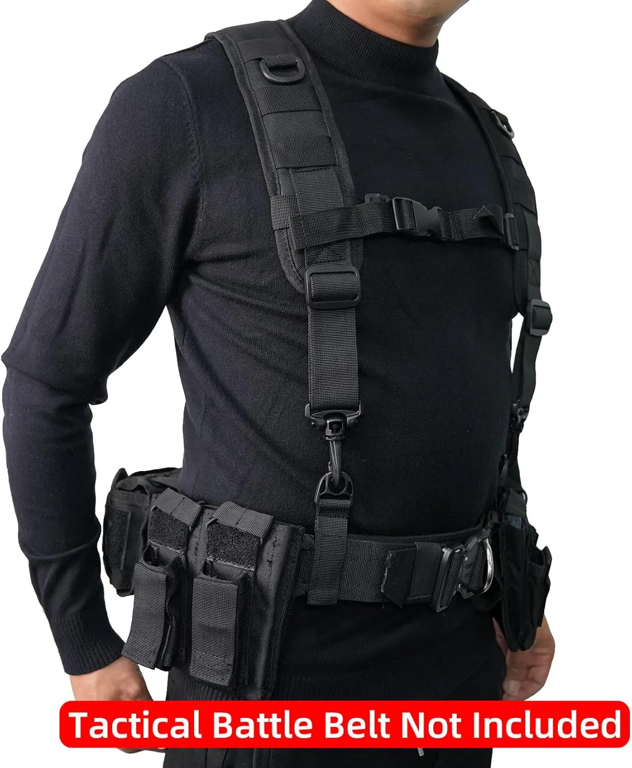 MELOTOUGH Tactical Outdoor H-Harness Duty Belt Suspenders (Battle Belt not Included)