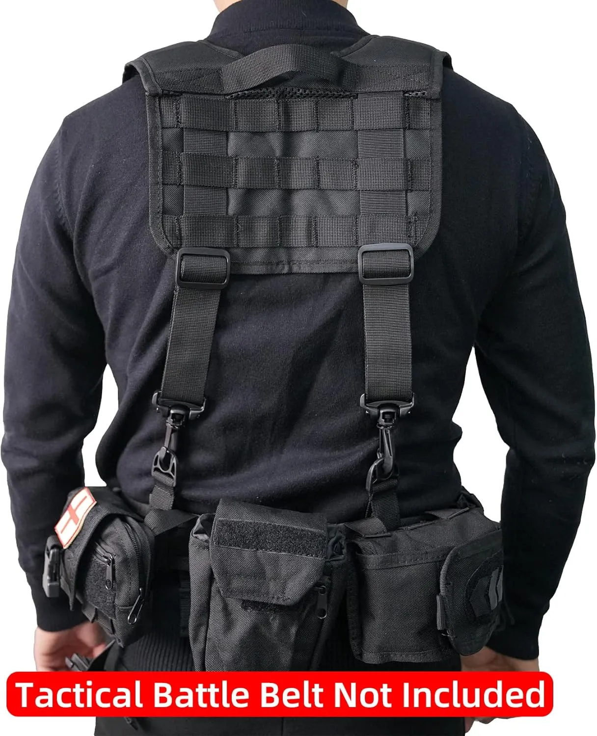 MELOTOUGH Tactical Outdoor H-Harness Duty Belt Suspenders (Battle Belt not Included)