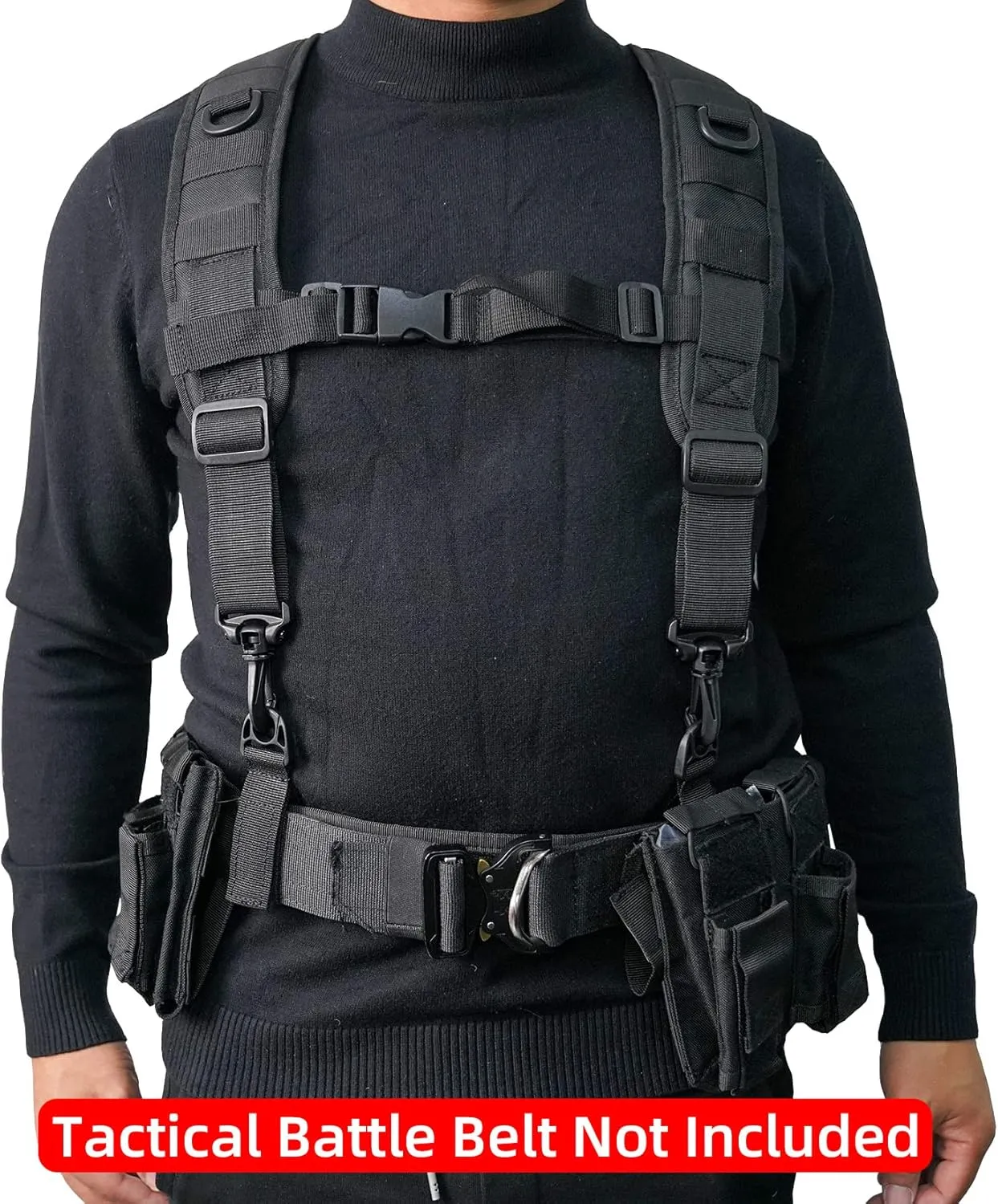MELOTOUGH Tactical Outdoor H-Harness Duty Belt Suspenders (Battle Belt not Included)