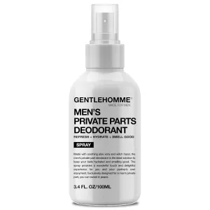 Men's Deodorant Spray for Intimate Areas - Anti-Chafing, Hydrating & Refreshing - with Aloe Vera & Witch Hazel - All Skin Types - Vegan - Amber Scent - 4oz