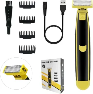 Men's Electric Shaver, Full Body Washable Dual Blade Wet & Dry Razor, USB Rechargeable, 4 Precision Trimmer Heads for Beard, Facial, Body Grooming, Great for Gift (1PC)-Model #11