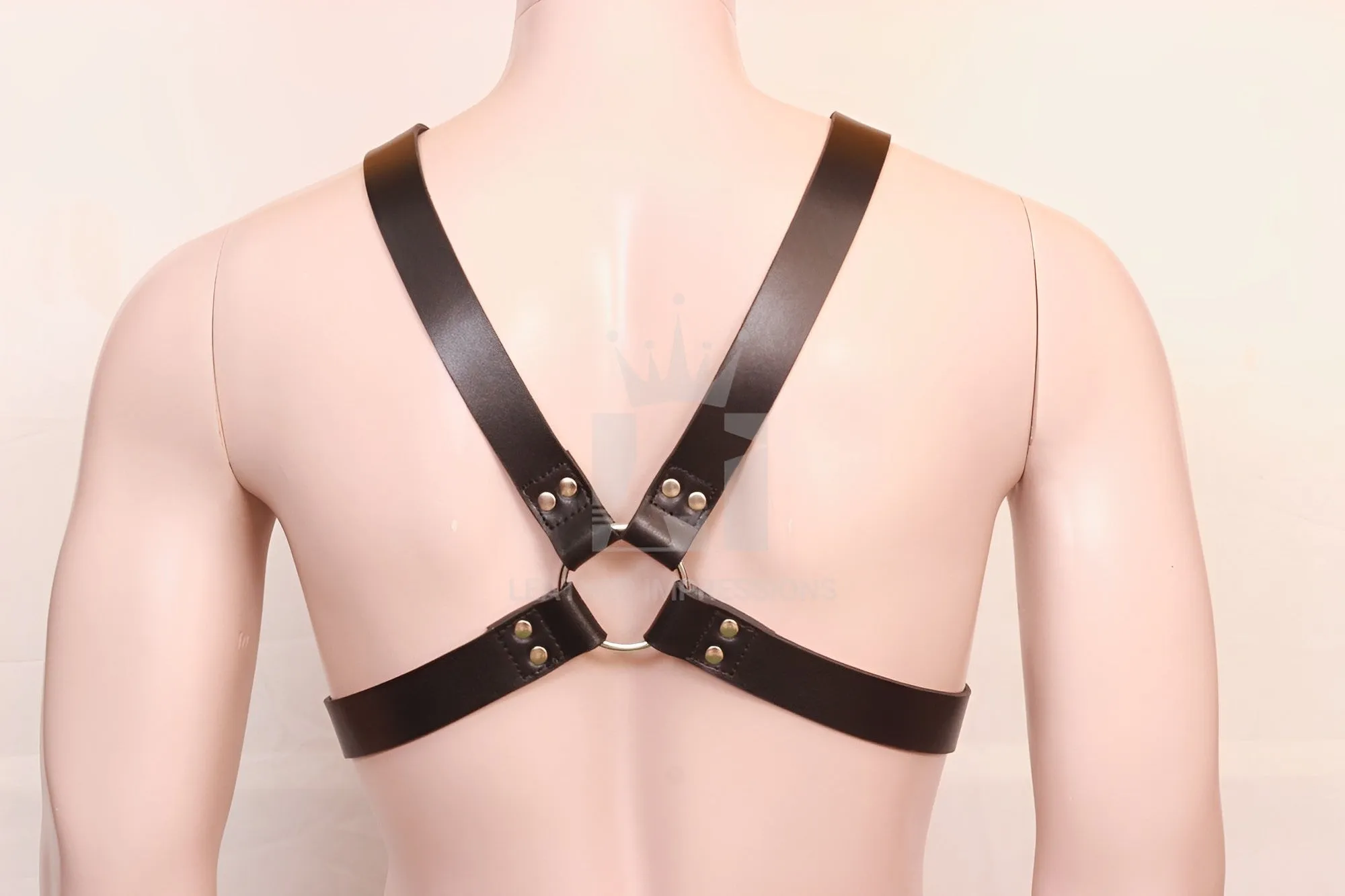 Mens Leather Bulldog Harness