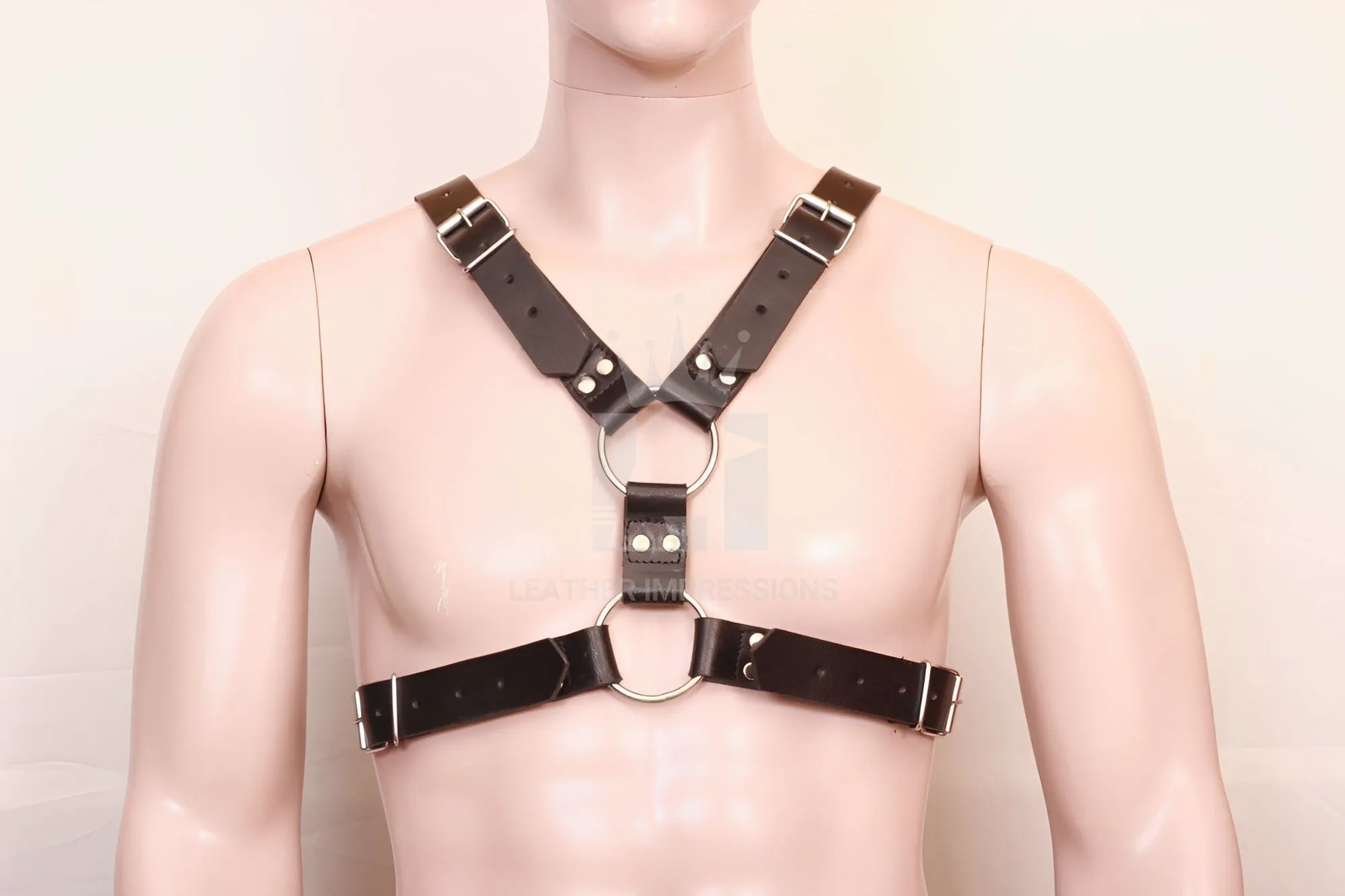 Mens Leather Bulldog Harness
