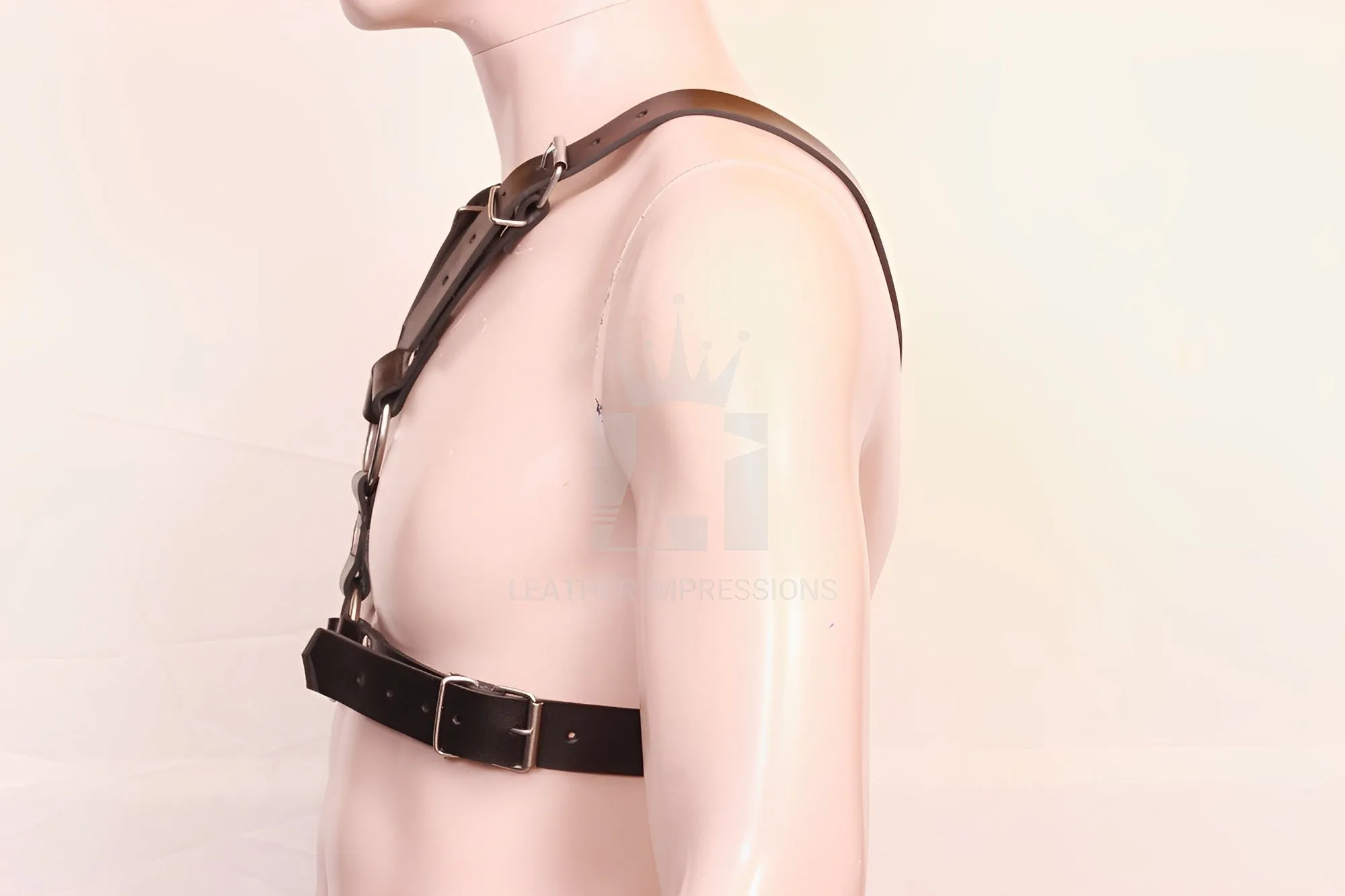 Mens Leather Bulldog Harness