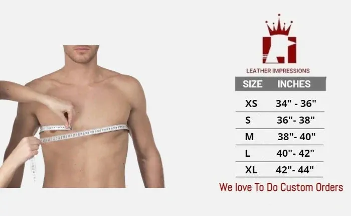 Mens Leather Chest Harness with Cockring Combo