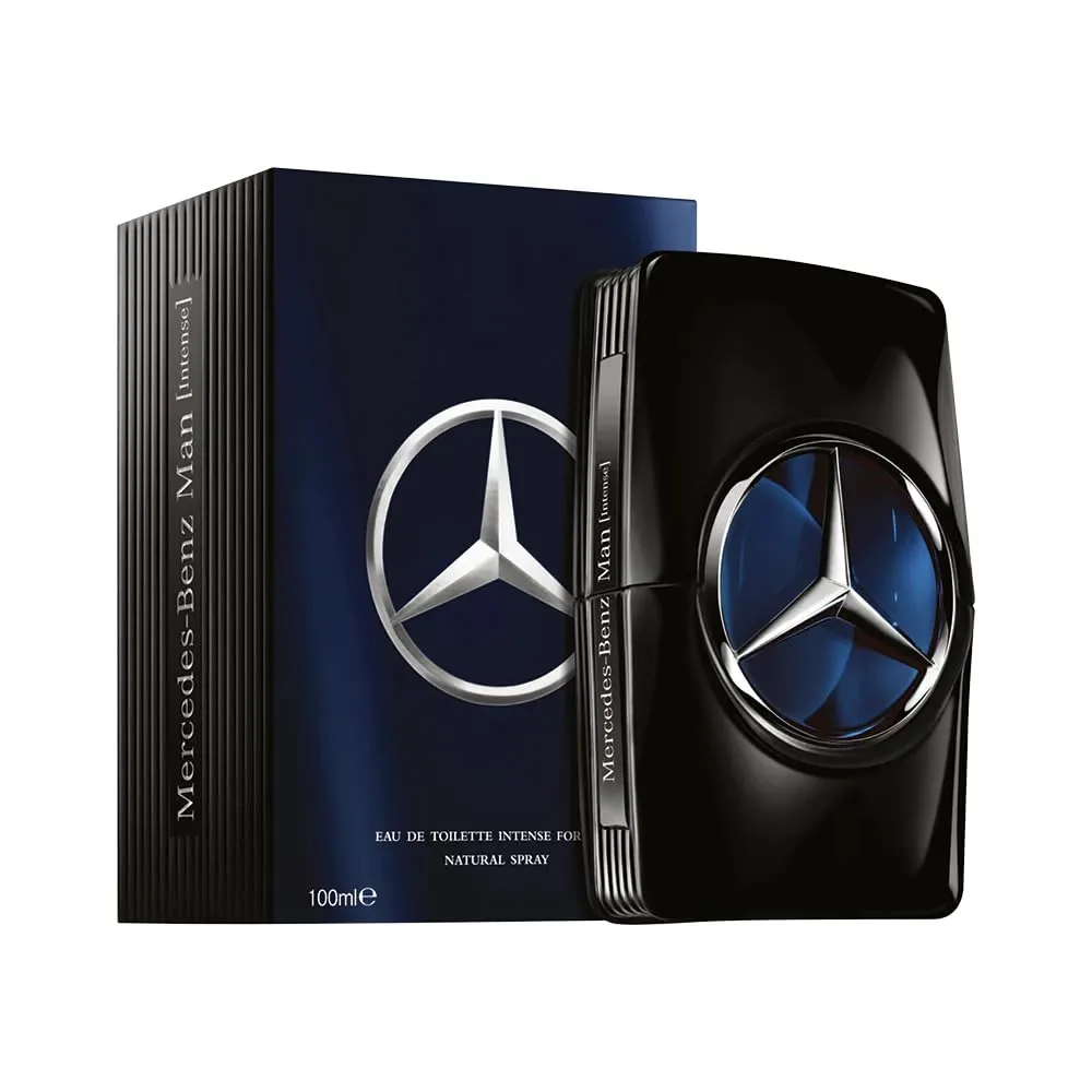 Mercedes-Benz Man Intense - Woody Spicy Cologne for Men - Mens Cologne with Oakmoss, Geranium, Amber - Long-Lasting Men's Fragrance - 3.4 oz EDT Spray