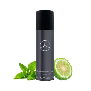 Mercedes-Benz Select All Over Body Spray - Woody Amber Fragrance for Men with Bergamot and Musk - All Day Freshness - Ideal Gift for Men - 6.7 oz