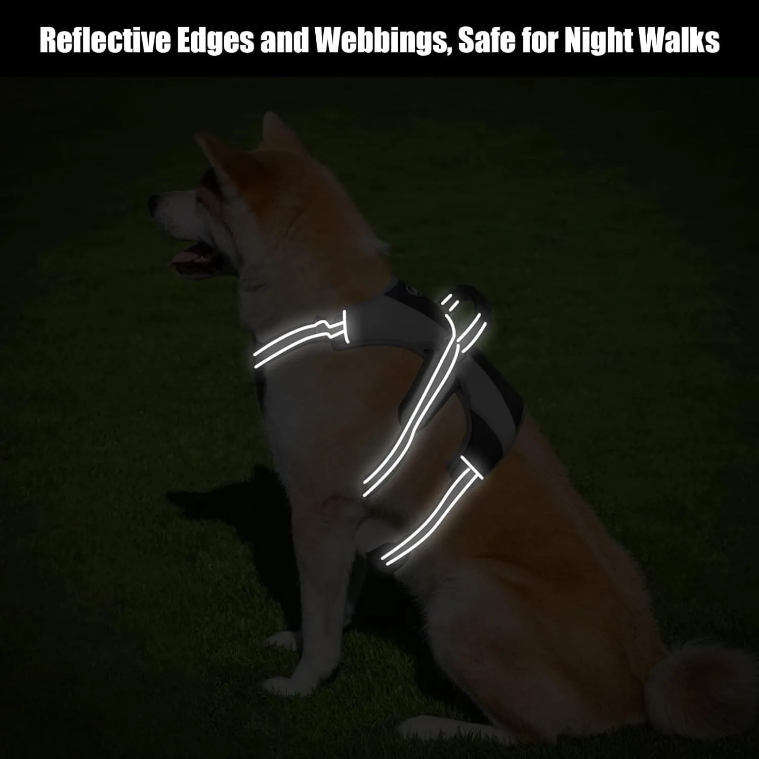 Mihachi Escape Proof Dog Harness - No Pull Reflective Dogs Harness Vest with Lift Handle, Adjustable Soft Padded No Slip Pet Harness Training Easy Control for Medium Large Dogs