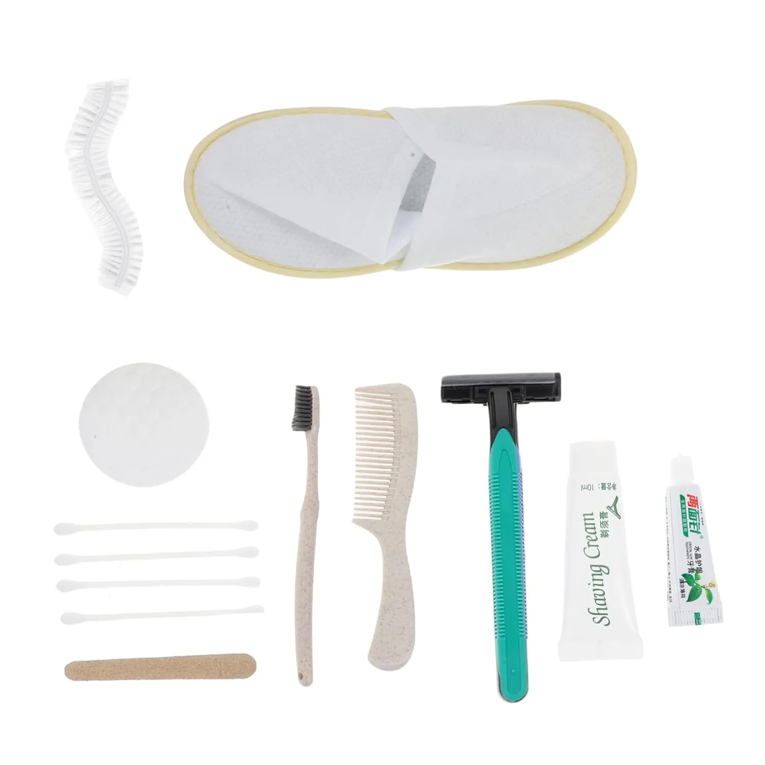 Mikinona 1Set Comb Razor Slippers Toothbrush Shower Cap Care Bag