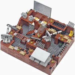 Military French Building Block Set, WW2 Army Bricks Construction Toys, Combinded Freely, 4-in-1 Modular Set, 10 x 5 inch Display Model, with 4 Soldiers Dolls (G0108-1246)