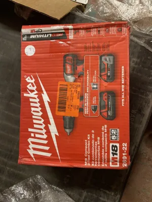 Milwaukee M18 18-Volt Lithium-Ion Cordless Drill Driver/Impact Driver Combo Kit (2-Tool) W/ Two 1.5Ah Batteries, Charger Tool Bag