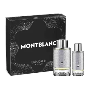 MONTBLANC Explorer Platinum Eau de Parfum 2 Piece Set - 3.3 fl. oz. Spray, 1.0 fl. oz. Spray - Long Lasting Fragrance with notes of Violet Leaf, Clary Sage & Cedarwood - Woody & Ambery