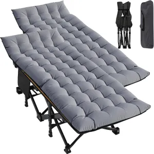 MOPHOTO Oversized Folding Camping Cot for Adults, 78" x 32" XXL Heavy Duty Sleeping Cots for Adults Portable Sleeping Bed Outdoor Camp Cot with Mattress for Home Camp Office Nap