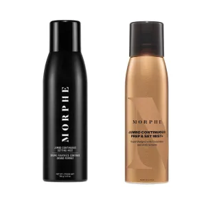 Morphe Jumbo Continuous Setting Spray for Makeup with a Radiant Finish (6.5 Fl oz)   Morphe Jumbo Continuous Prep & Set Hydrating Face Mist (6.5 oz)