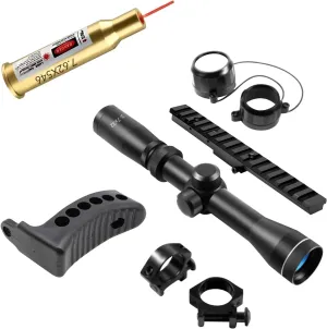 Mosin Nagant 2-7x32 Long Eye Relief Scope   Scout Rail Mount for Mosin Nagant 91/30 M38 M44 1891 91/30 1891/30 Rifles  1 Inch Ring   7.62 x 54R Caliber Cartridge Laser Bore Sighter
