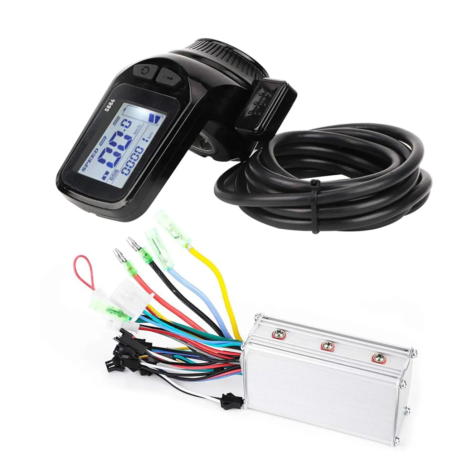 Motor Controller, 36V 350W Waterproof E-Bike Controller Brushless Motor Speed Controller Kit with LCD Panel for E-Bike/Electric Bike/Scooter, Easy to Install