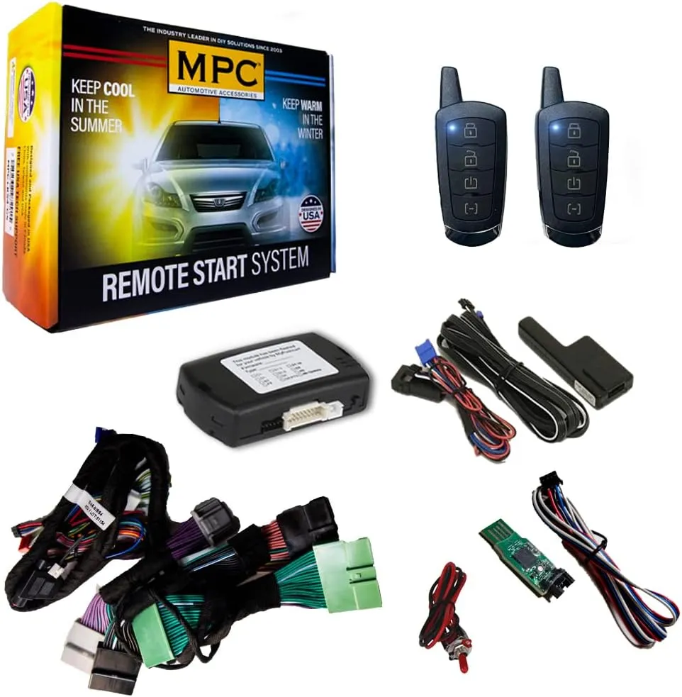 MPC Plug-n-Play Remote Start Kit Compatible with Nissan Maxima 2016-2023 - Push-to-Start - Includes (2) 4-Button 2-Way Extended Range Remotes - Up to 1,500 ft - Plugin T-Harness - USA Tech Support