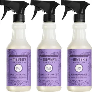 MRS. MEYER'S CLEAN DAY Multi-Surface Everyday Cleaner, Lilac Scent, 16 Ounce Bottle (Pack of 3)