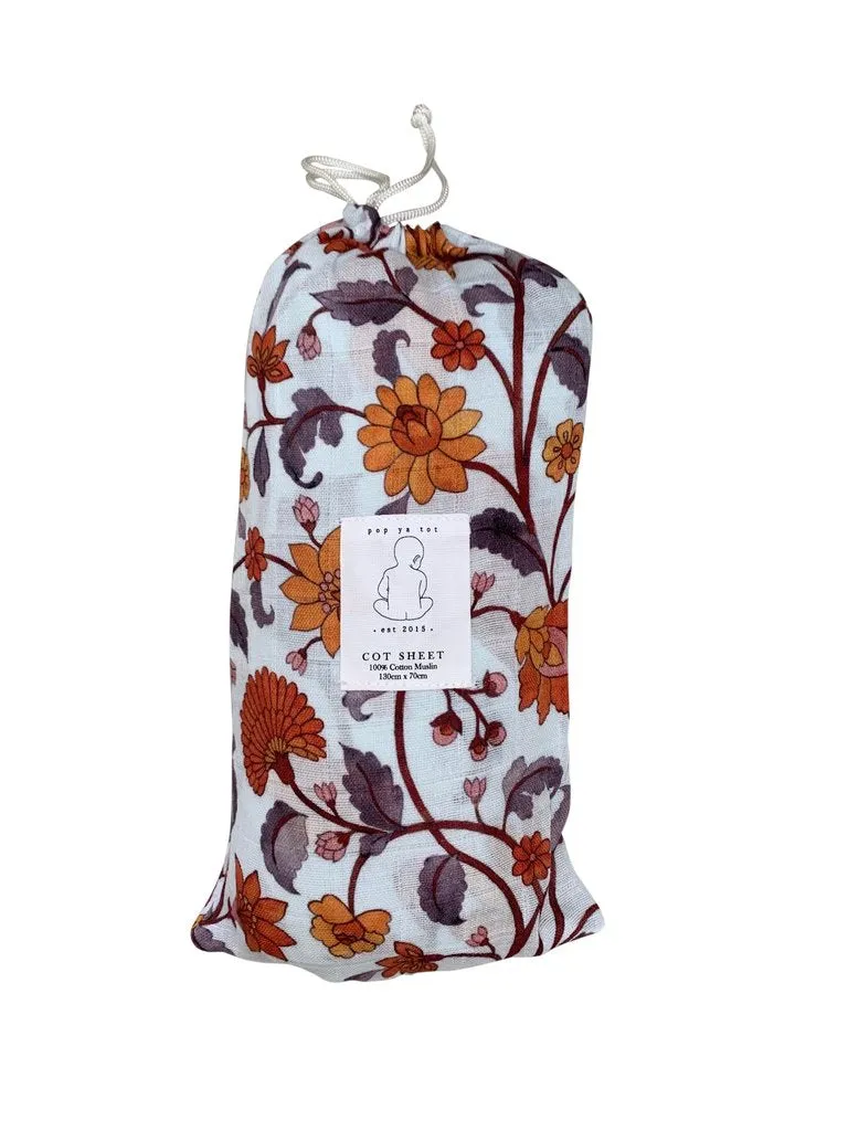 Muslin Cot Sheet - Buti Block