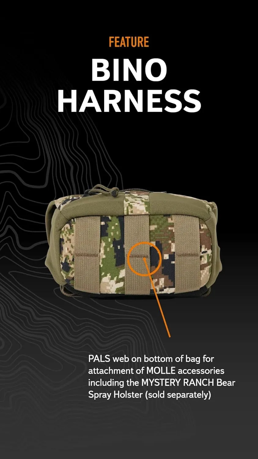 Mystery Ranch Bino Harness 12x, Chest Rig, Binocular Case, Tactical Pouch, for Rough Country, Hunting, Outdoors