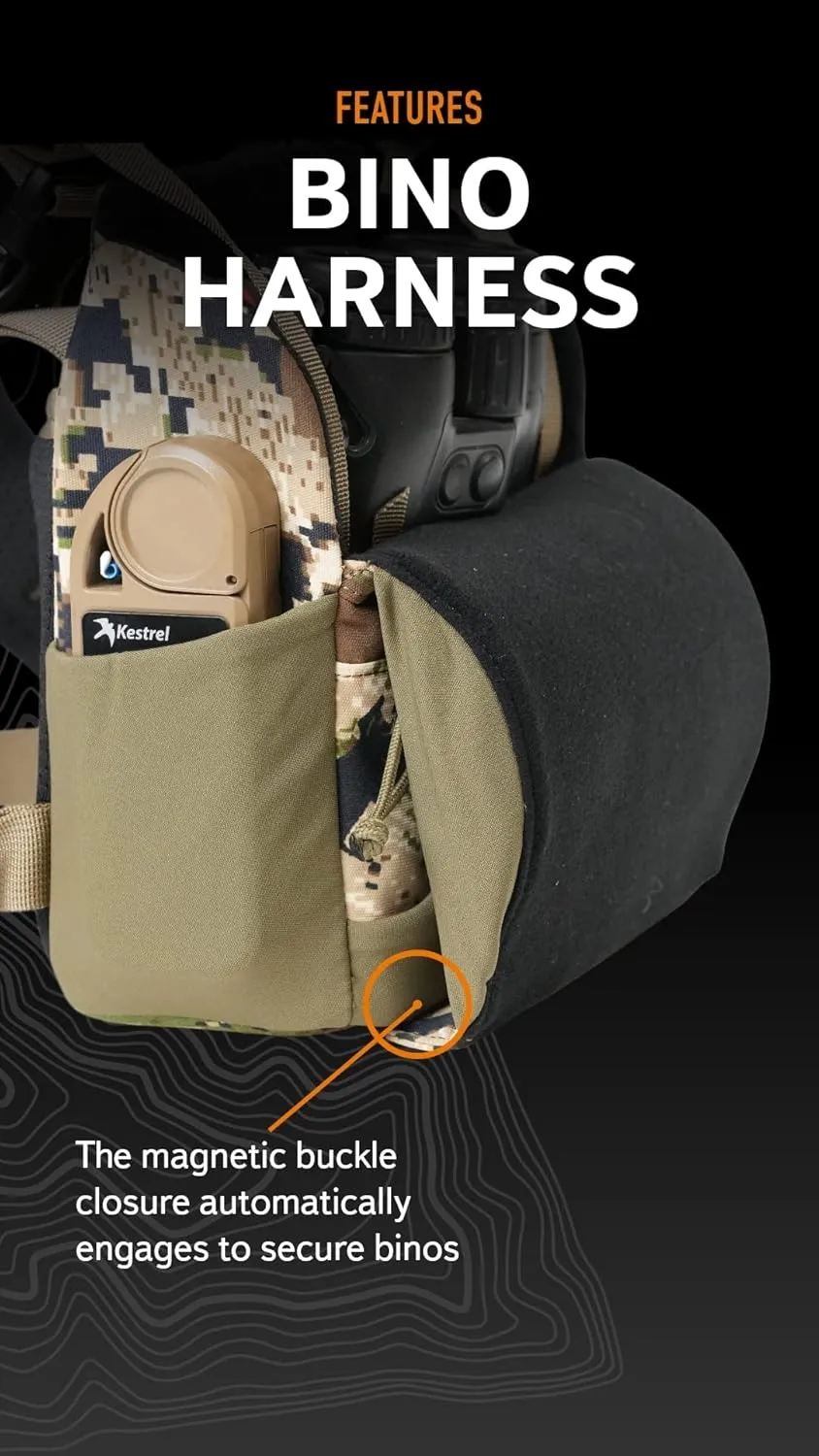 Mystery Ranch Bino Harness 12x, Chest Rig, Binocular Case, Tactical Pouch, for Rough Country, Hunting, Outdoors