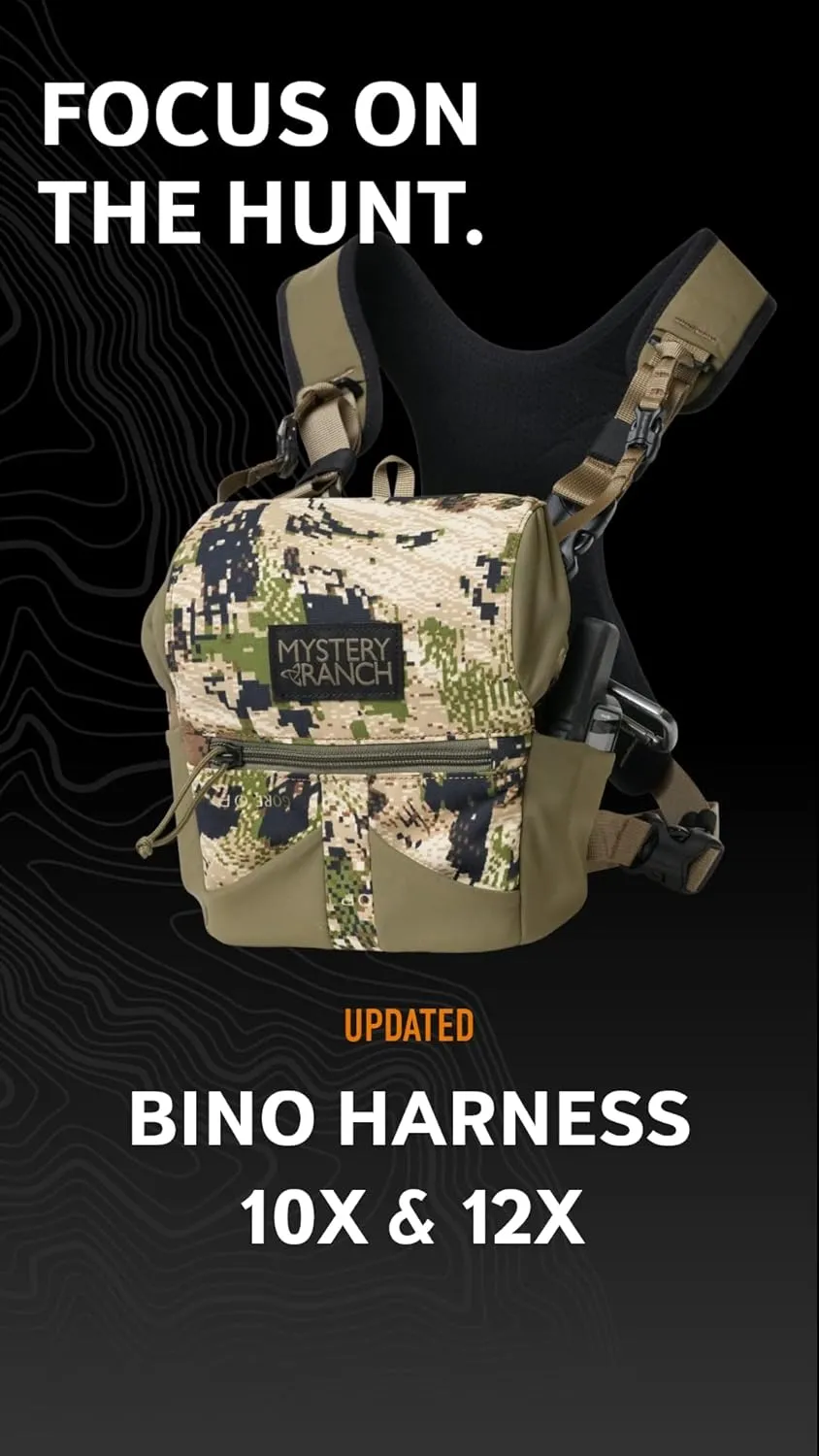 Mystery Ranch Bino Harness 12x, Chest Rig, Binocular Case, Tactical Pouch, for Rough Country, Hunting, Outdoors