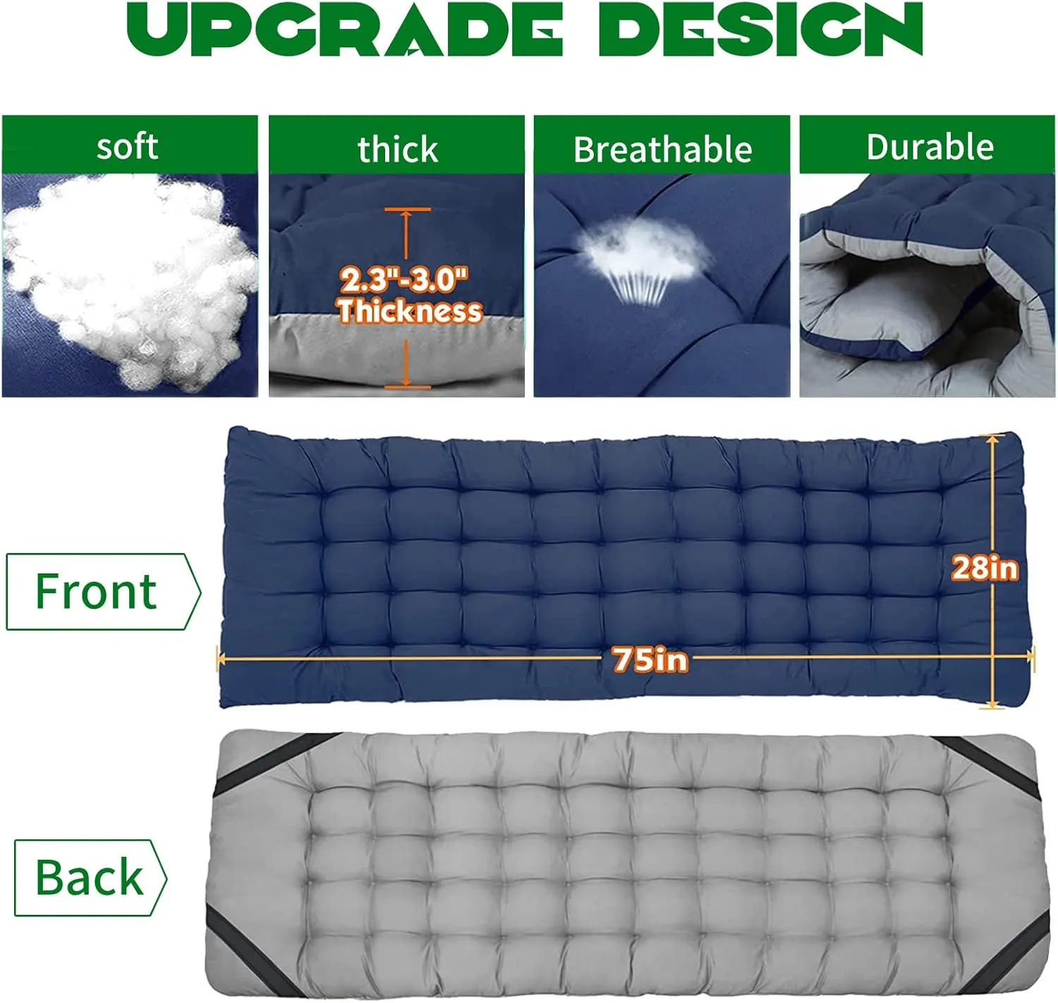 NAIZEA Folding Camping Cots for Adults, Folding Cot with Mattress, Camping Foldable Bed, Portable Military Cot, Double Layer Oxford Strong Heavy Duty Sleeping Cots w/Carry Bag for Camp Office Trave