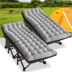 NAIZEA Oversized XXL Folding Camping Cot for Adults, Heavy Duty Outdoor Bed with Carry Bag, Portable Sleeping Bed for Outdoor Travel Camp Beach Vacation