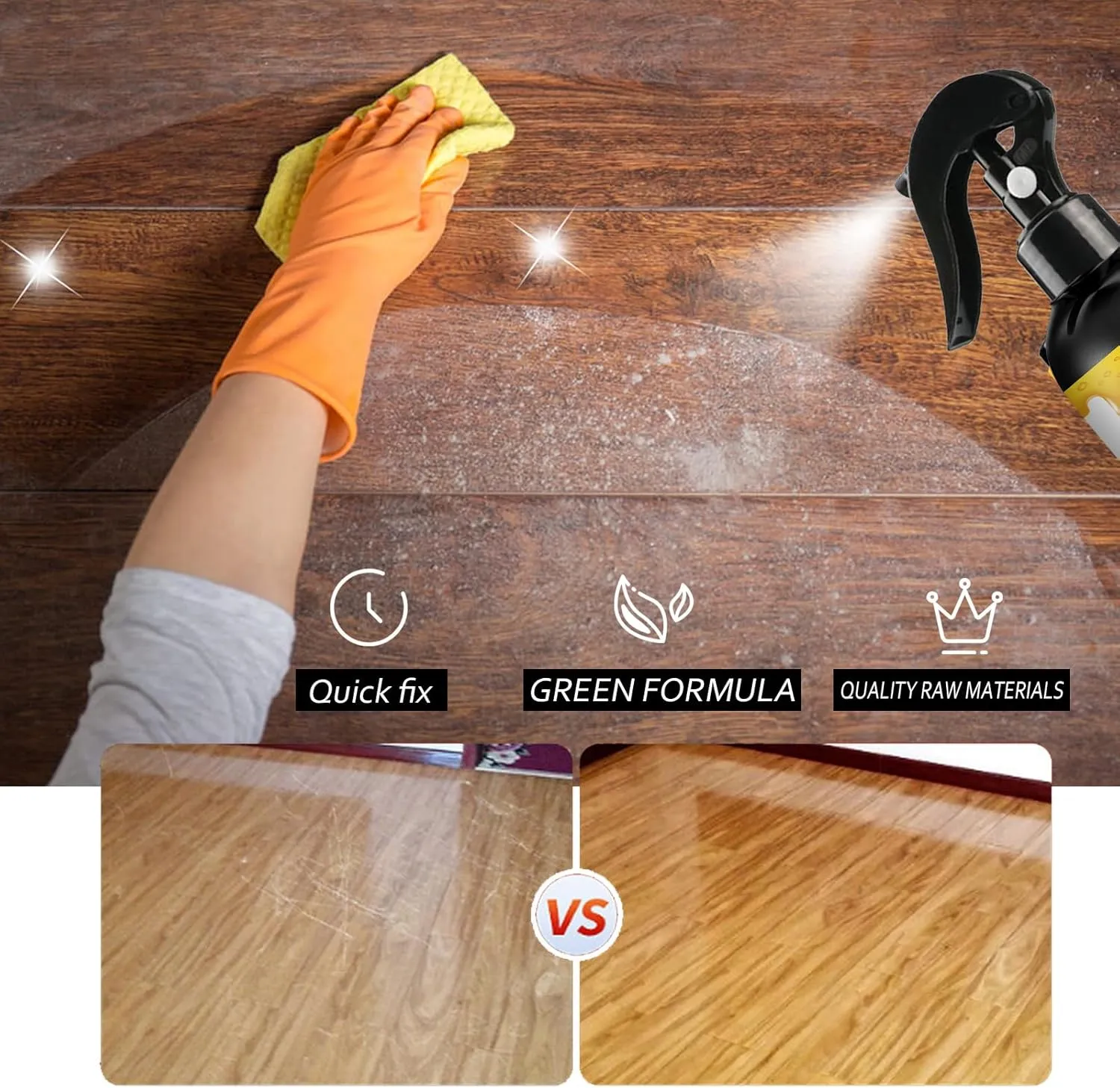 Natural Beeswax Care Spray & Restorer,120ml,Beeswax Spray for Floors and Furniture,Polish Protective Conditioning Formula,Non-Toxic & Eco-Friendly (2PCS)