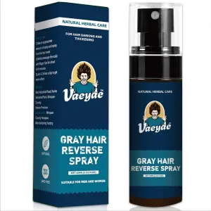 Natural Gray Hair Reverse Serum Spray, Polygonum Multiflorum Restore Hair Color & Growth, for Men and Women All Hair Types Scalp Care, Cover Grey Hair, Hair Strengthening & Nourishing Mist