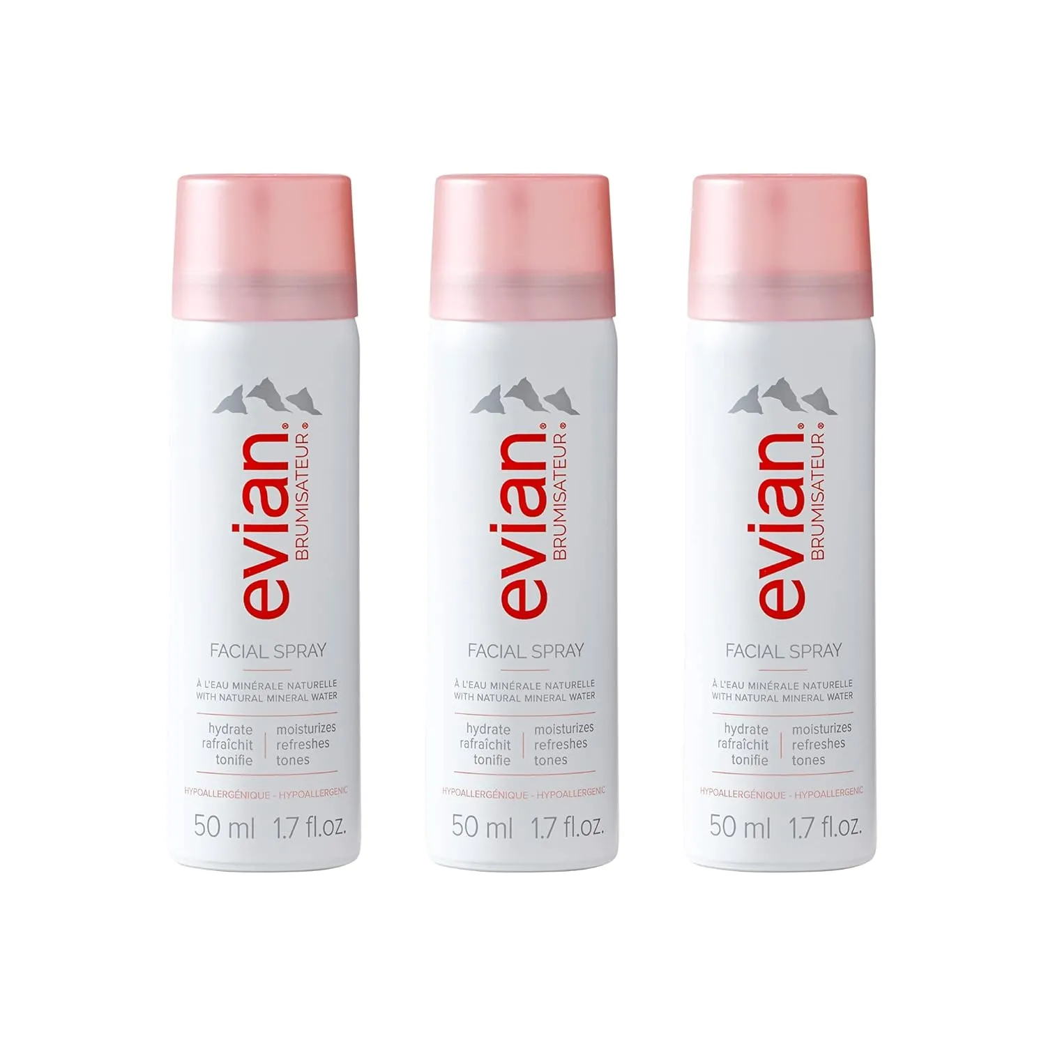 Natural Mineral Water Facial Spray Trio, Travel Size, 1.7 Ounce (3 pack)