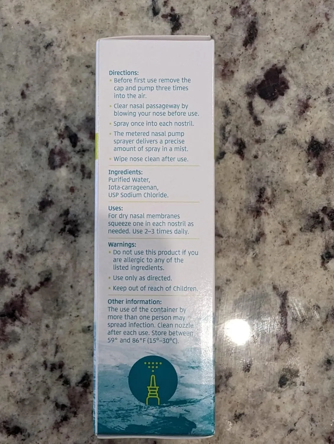 Natural Nasal Spray - Saline Nasal Care Daily Mist - Severe Nasal Spray Moisturizing Sinus Nasal Spray & Instant Relief for Daily Use - 1.7 fl. Oz. (50 mL) Bottle (Pack of 2)