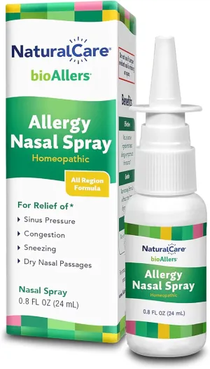 NaturalCare bioAllers Allergy Nasal Spray, Homeopathic Allergy Spray for Congestion Relief, Sinus Pressure, Sneezing, Runny Nose, Dry Nasal Passages & More*, Non-Drowsy, All Regions Formula