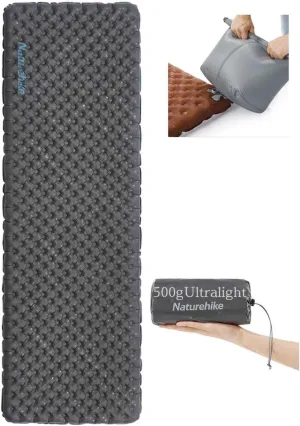 Naturehike Camping Mattress R-Value 5.8 Camp Bed Adults Camp Cot Folding Beds Sleeping Mat Pad Single Adults Foldable 0.88LB/0.4KG Light Hiking Fishing Travel[SGS certified] (R3.5-Black, Square-Small)