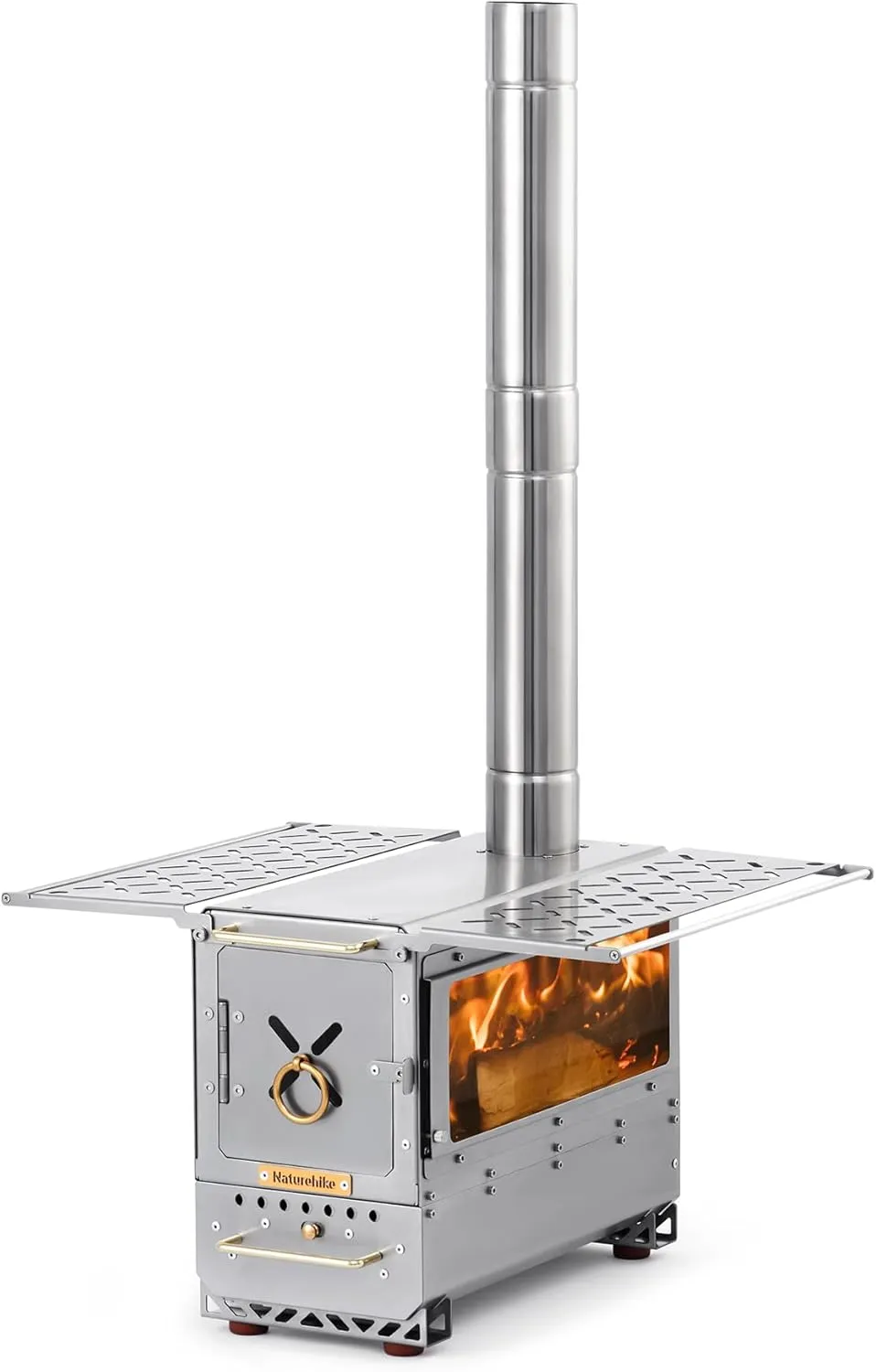 Naturehike Icefield Hot Tent Stove, Tabletop Camping Stove with 47.2" Chimney Pipes, Outdoor Tabletop Fire Pit