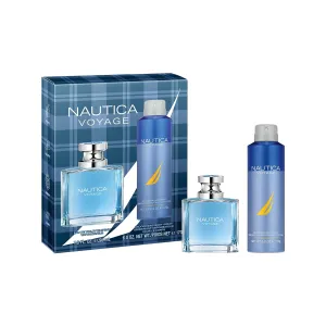 Nautica Voyage Eau de Toilette   Deo Body Spray Gift Set, Notes of Apple, Cedarwood, Mimosa, Men's Fragrance, Long Lasting, Everyday Fragrance