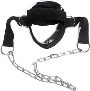 Neck Harness for Gym Weight Lifting Training Neck Exerciser Padded Neck Builder Adjustable Chain Neck Trainer Equipment