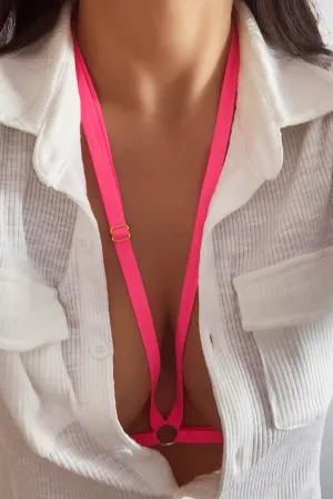 Neon Pink O-Ring Body Harness