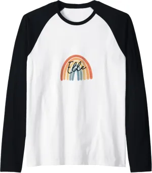 New Born Baby Elle Personalized Gift Rainbow Nursery Raglan Baseball Tee