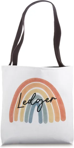 New Born Baby Ledger Personalized Gift Rainbow Nursery Tote Bag