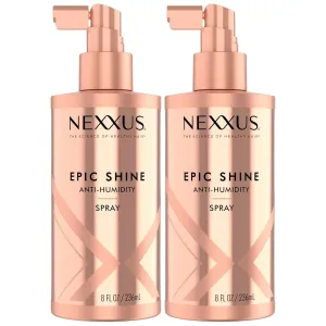 NEXXUS Epic Shine Anti-Humidity Spray Heat Protection for Long Lasting, Weightless Shine, with StyleProtect Technology 8 oz (Pack of 2)