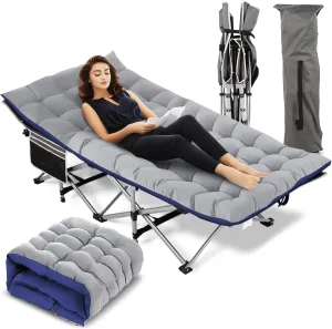 Nictemaw Folding Camping Cot, 900 LBS Heavy Duty Sleeping Cot Portable Camping Cots for Adults Double Layer Oxford with Carry Bag for Home, Office Nap, and Outdoor Beach