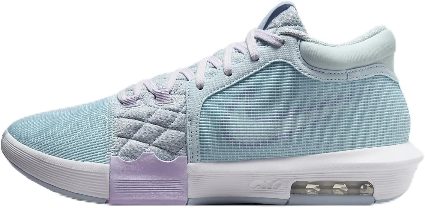 NIKE Lebron Witness 8 Basketball Shoes (FB2239-401, Glacier Blue/Light Armory Blue/Lilac Bloom/White) Size 10